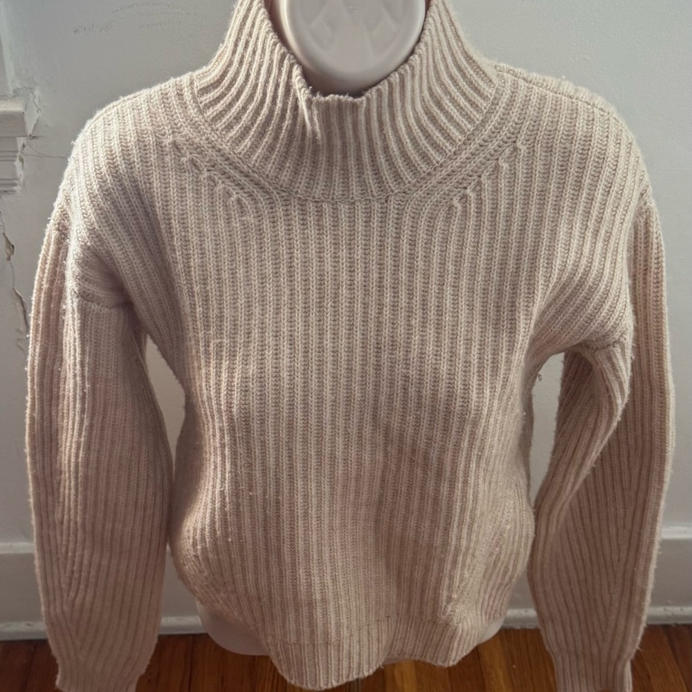 Cozy Cream Ribbed Turtleneck Sweater